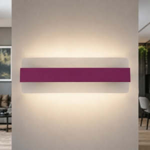 Applique led 30w cct 3000k 4000k 46cm moderna da parete magenta