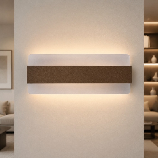 Applique led 30w cct 3000k 4000k moderna da parete ruggine 46cm
