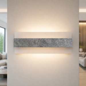 Applique moderna da parete foglia argento led 30w cct 3000k 4000k 46cm