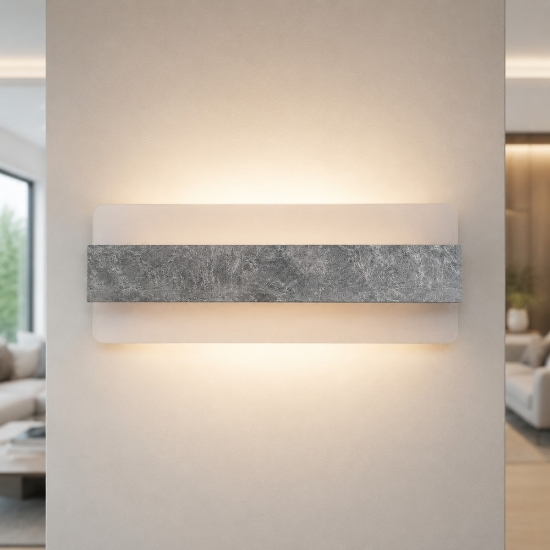 Applique moderna da parete foglia argento led 30w cct 3000k 4000k 46cm