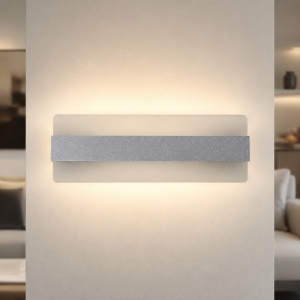 Applique da parete led 30w cct 3000k 4000k 46cm moderno grigio perla
