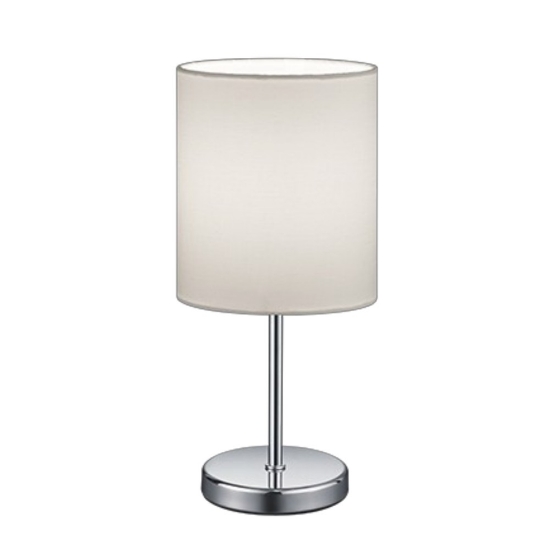 Lampada da tavolo cromo paralume bianco