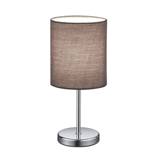 Lampada da tavolo per salotto cromo paralume grigio