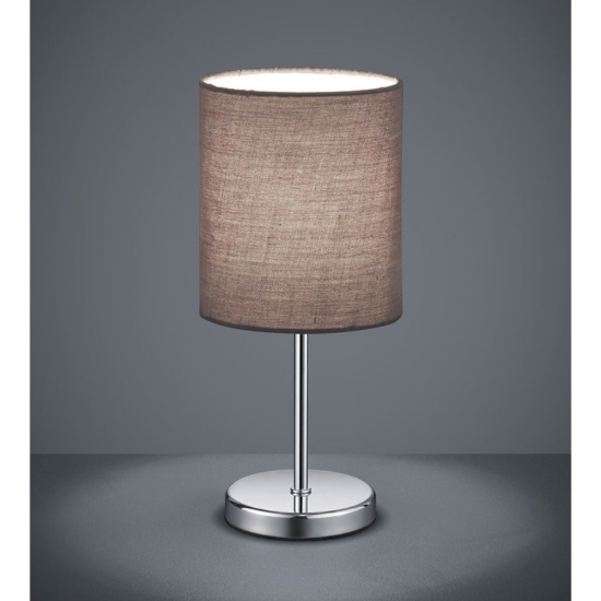 Lampada da tavolo per salotto cromo paralume grigio