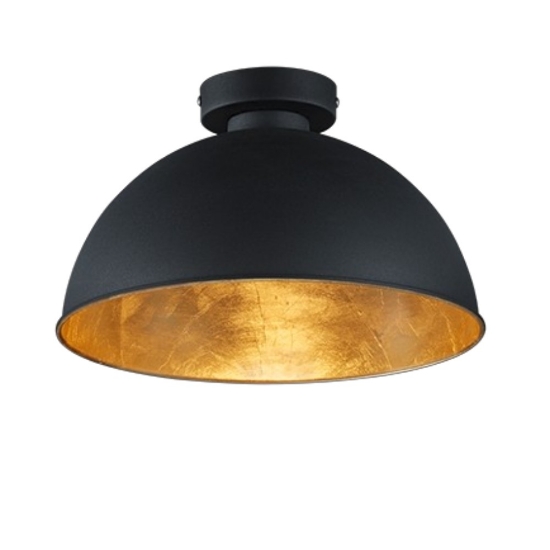Plafoniera moderno cupola nero oro per soggiorno