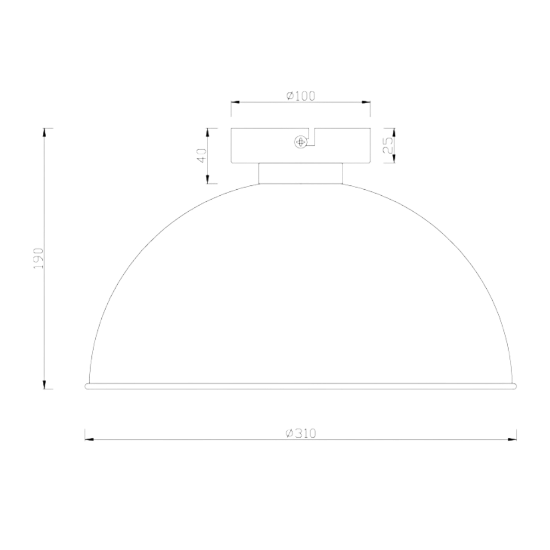 Plafoniera moderno cupola nero oro per soggiorno
