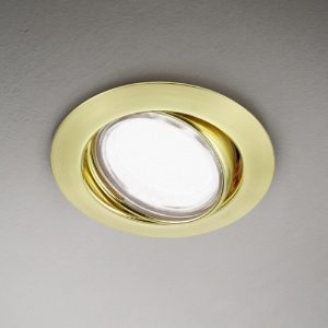 Faretto da incasso rotondo per controsoffitto oro orientabile gu10