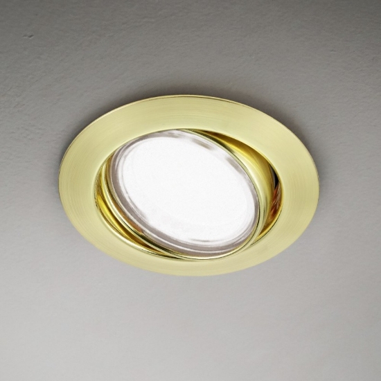 Faretto da incasso rotondo per controsoffitto oro orientabile gu10
