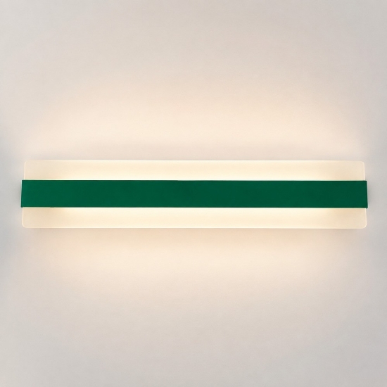Applique da parete moderna verde bosco led 43w cct 3000k 4000k 66cm
