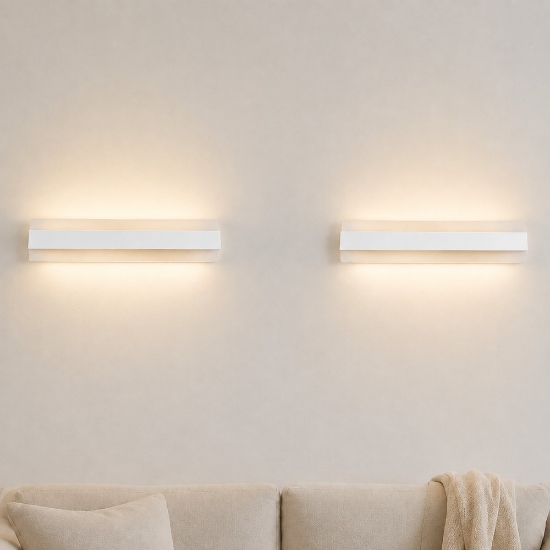 Applique da parete led 43w cct 3000k 4000k moderna bianca 65cm