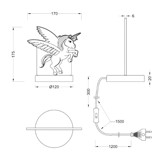 Lampada da comodino per cameretta bimba led cct 3000k 6000k