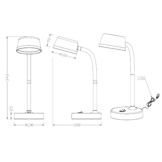 Lampada da scrivania per ufficio led 4,5w 3000k orientabile