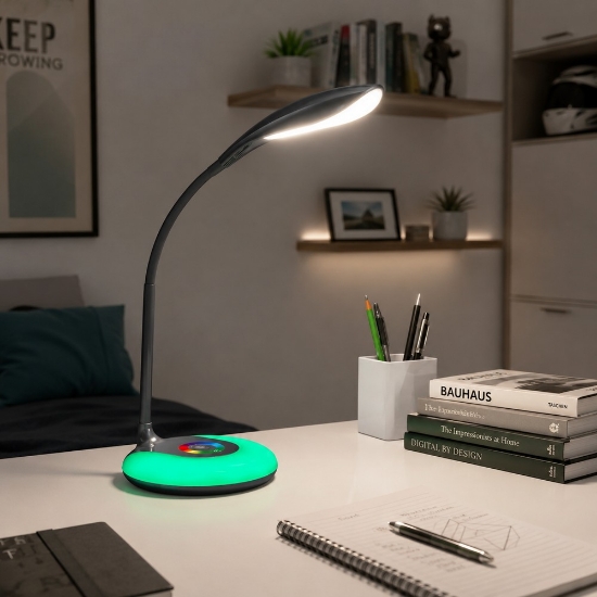 Lampada da scrivania ragazzo antracite led rgb 3000k dimmerabile