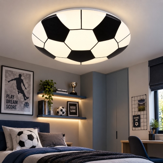 Plafoniera pallone di calcio led 3000k per cameretta