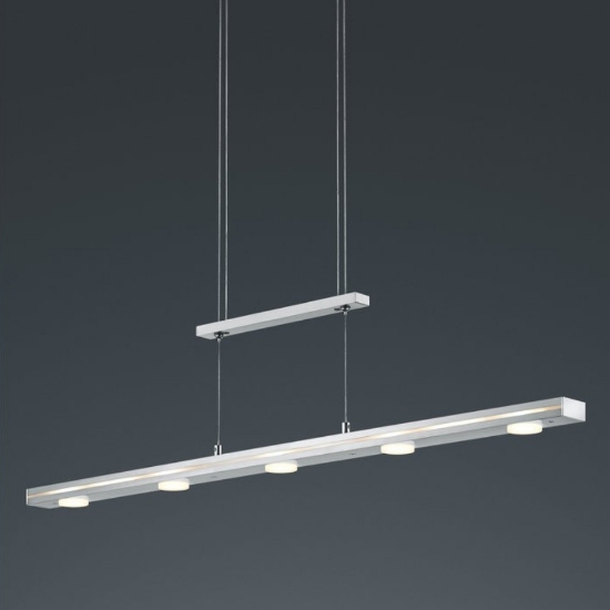 Lampadario per tavolo da pranzo led cct 3000k 5000k 7 luci nichel opaco