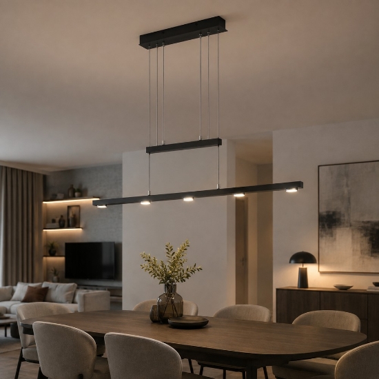 Lampadario moderno nero led 3,5w cct 3000k 5000k