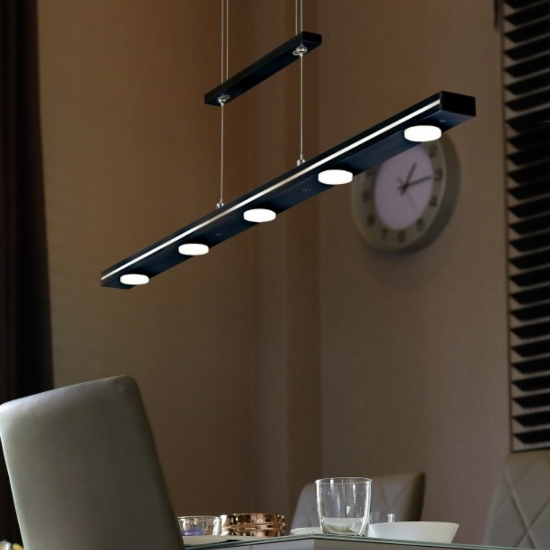 Lampadario moderno nero led 3,5w cct 3000k 5000k