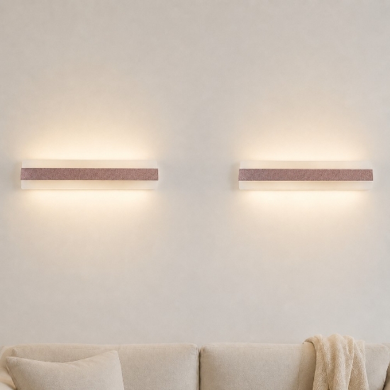 Applique led 43w cct 3000k 4000k moderna da parete oro rosato 66cm