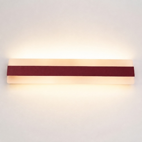 Applique led 43w cct 3000k 4000k da parete moderna bordeaux 66cm