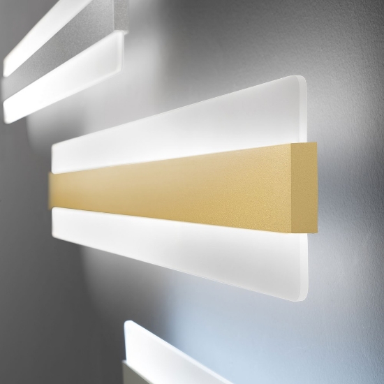 Applique led 43w cct 3000k 4000k moderna da parete foglia oro