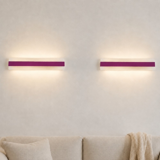 Applique led 43w cct 3000k 4000k moderna da parete magenta 66cm