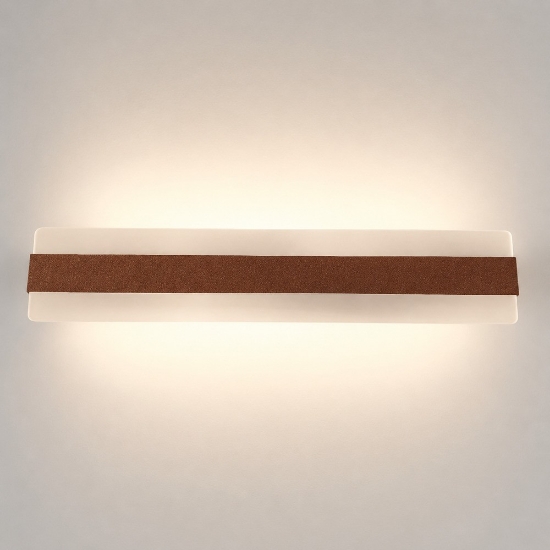 Applique led 43w cct 3000k 4000k moderna da parete rame opaco 66cm