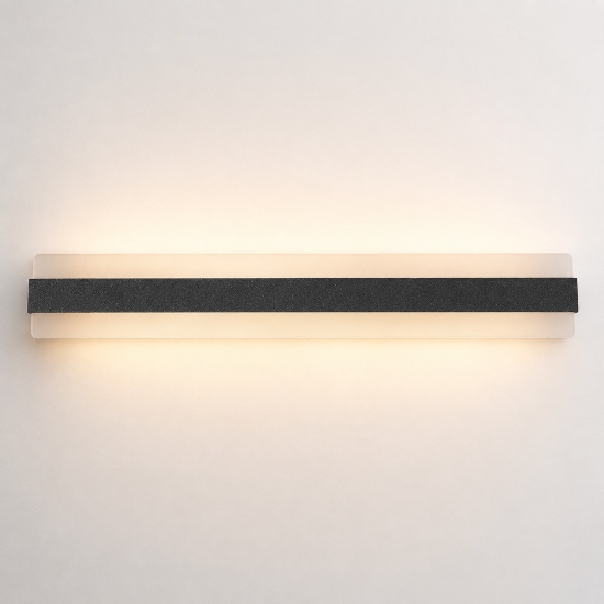 Applique moderna nera da parete led 43w cct 3000k 4000k 66cm
