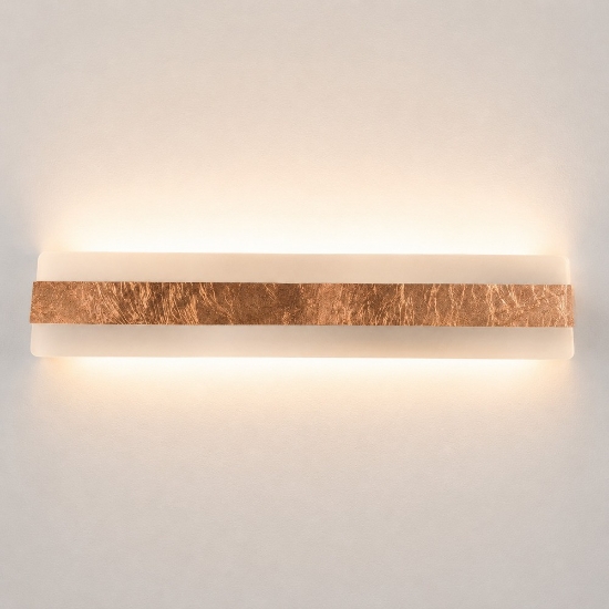 Applique led 43w cct 3000k 4000k da parete moderna foglia rame