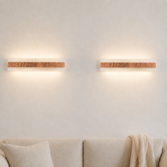 Applique led 43w cct 3000k 4000k da parete moderna foglia rame