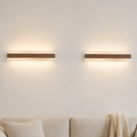 Applique led 43w cct 3000k 4000k moderna da parete ruggine 66cm
