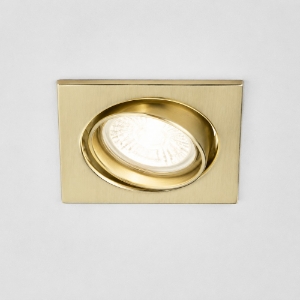 Faretto da incasso quadrato ottone satinato orientabile per controsoffitto