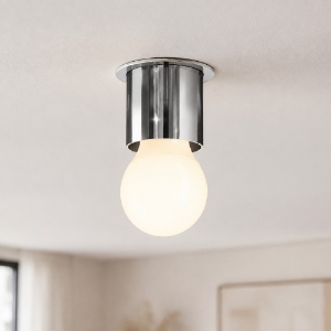 Faretto linea light birba alluminio lucido da incasso tondo sporgente