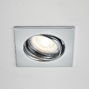 Faretto da incasso per controsoffitto quadrato cromato gu10