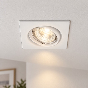 Faretto da incasso quadrato bianco opaco gu10 per controsoffitto