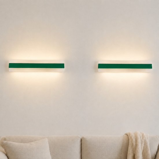 Applique da parete moderna verde bosco led 56w cct 3000k 4000k