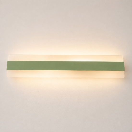 Applique led 56w cct 3000k 4000k 86cm moderna da parete verde salvia
