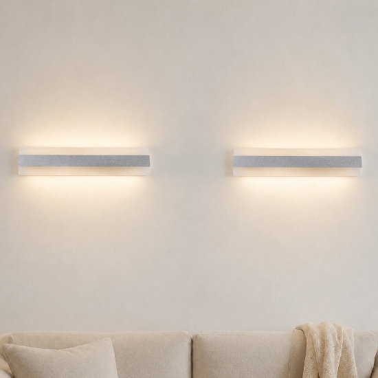 Applique da parete led 56w cct 3000k 4000k moderna grigio perla
