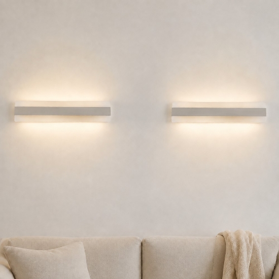 Applique led 56w cct 3000k 4000k moderna da parete tortora 86cm