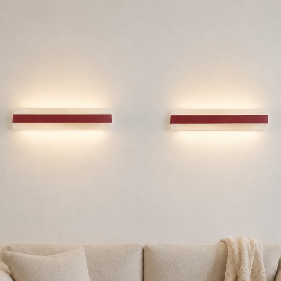 Applique led 56w cct 3000k 4000k da parete moderna bordeaux