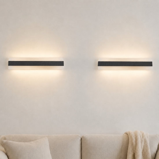 Applique moderna antracite da parete led 56w cct 3000k 4000k 86cm