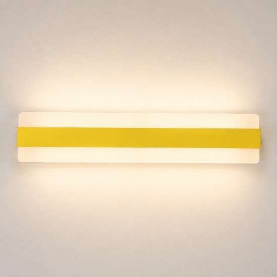Applique led 56w cct 3000k 4000k 86cm moderna da parete giallo girasole