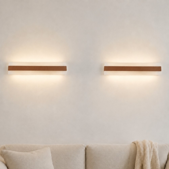 Applique led 56w cct 3000k 4000k moderna da parete rame opaco