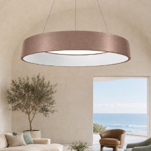 Lampadario 80 cm moderno oro rosato anello led 96w cct 3000k 4000k per soggiorno