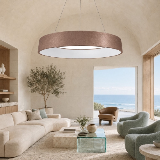 Lampadario 80 cm moderno oro rosato anello led 96w cct 3000k 4000k per soggiorno