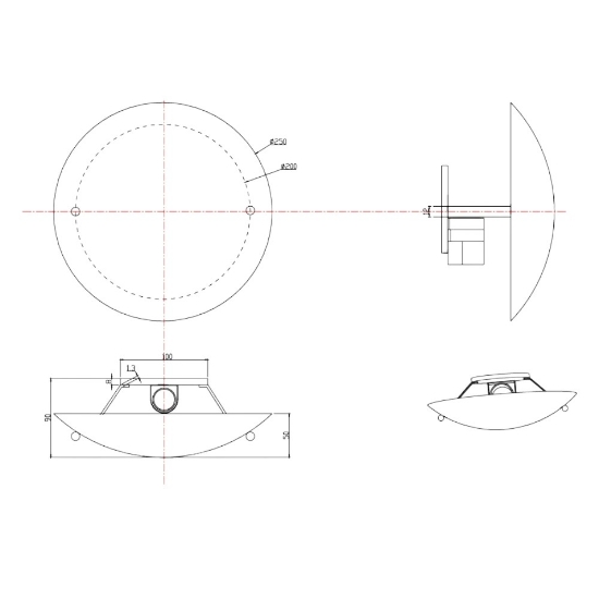 Plafoniera classica rotonda per ingresso 25cm