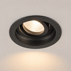 Faretto rotondo nero da incasso per controsoffitto orientabile