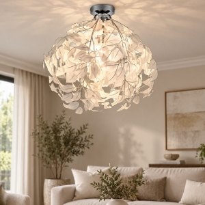 Plafoniera moderna foglie cromo 38cm