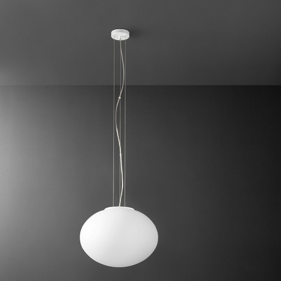 Perenz saturno lampadario moderno per soggiorno vetro bianco