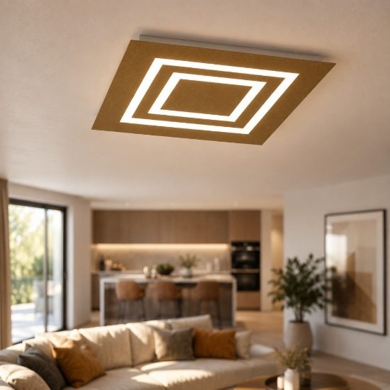 Plafoniera 35 cm quadrata oro opaco moderna led cct 3000k 4000k per camera da letto