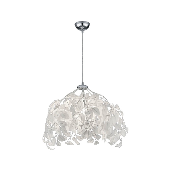Lampada a sospensione cromo design foglie per soggiorno